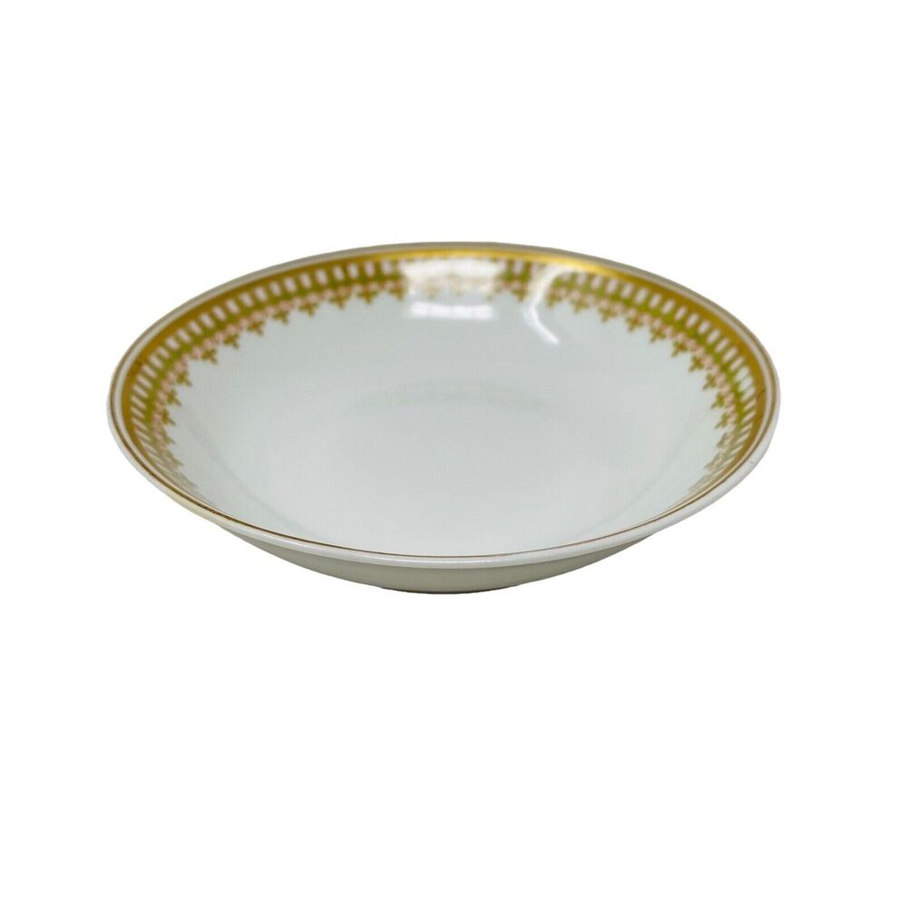 Haviland Limoges Vtg White‎ 5" Bowls Set of 4 Gold Trim Art Deco Schleiger 279